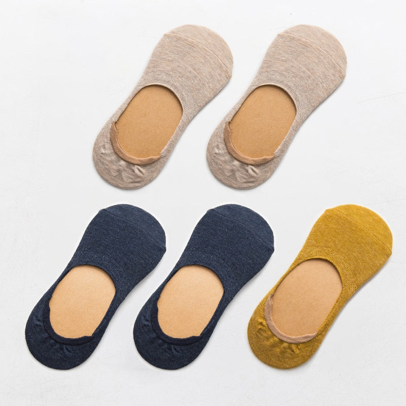 5 Pairs Spring Summer Women Socks Solid Color Fashion Wild Shallow Mouth Girls Female Invisible No Show Slipper Socks